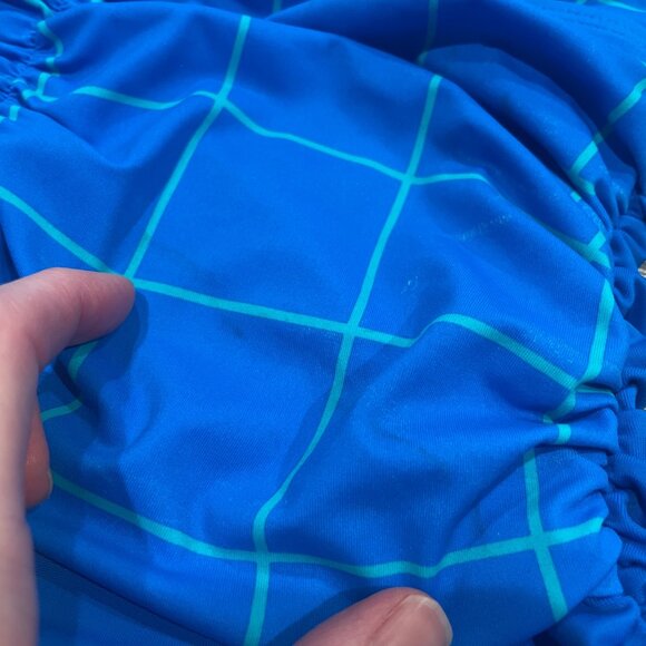 NWT FLAWED SPANX Sz 8 Electric Blue Ruched Halter Tankini Top Slimming Swimwear - Picture 13 of 16